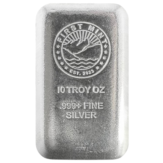 10 oz First Mint Cast Silver Bar